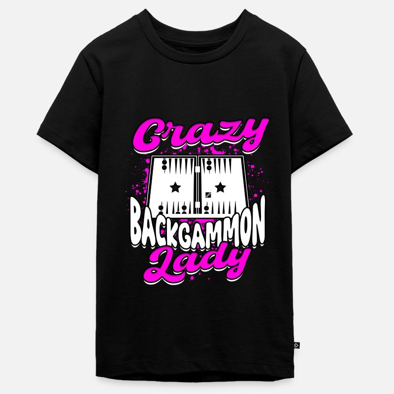 Dame de backgammon folle - T-shirt Premium bio Ado - noir