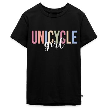 Unicyclists Unicyclists - Teenager Premium Organic T-Shirt - black - Front - AI Model Teenager Male light (155cm)