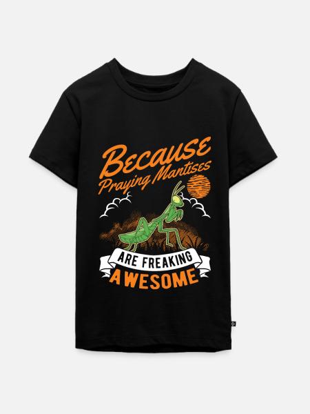 Gottesanbeterin Fangschrecke Mantis - Teenager Premium Bio T-Shirt - Schwarz
