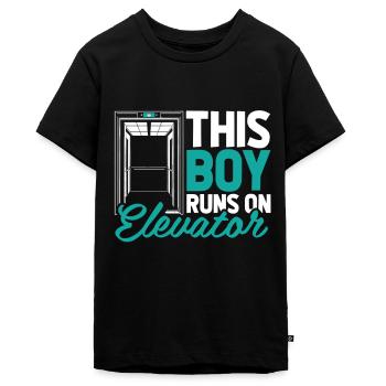 Fahrstuhl Aufzug - Teenager Premium Bio T-Shirt - Schwarz - Vorne - AI Model Teenager Male light (155cm)