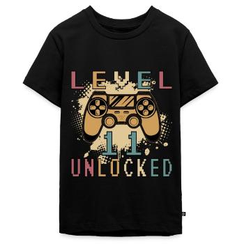 Level 11 Jahr unlocked Gaming Geburtstagsgeschenk - Teenager Premium Bio T-Shirt - Schwarz - Vorne - AI Model Teenager Male light (155cm)