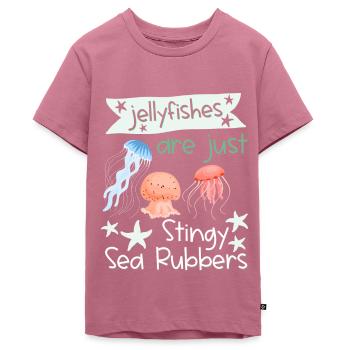 Jellyfish are just stingy sea gums Funny torture - Teenager Premium Organic T-Shirt - mauve - Front - AI Model Teenager Male light (155cm)