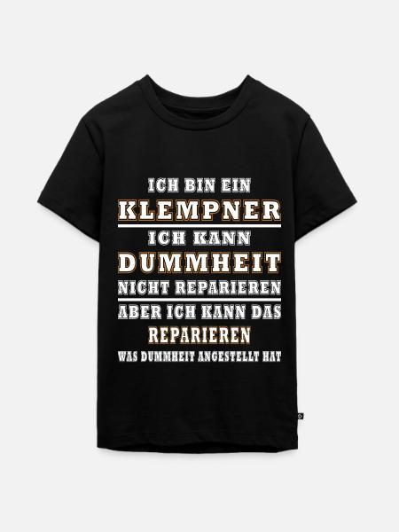 Klempner Dummheit Reparaturen - Teenager Premium Bio T-Shirt - Schwarz
