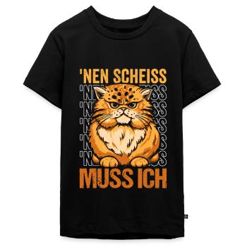 Katze mit frechem Spruch - Teenager Premium Bio T-Shirt - Schwarz - Vorne - AI Model Teenager Male light (155cm)