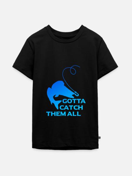 Zander Fischen - Teenager Premium Bio T-Shirt - Schwarz