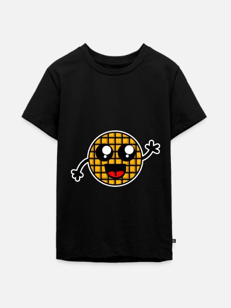 Waffle / Waffel Design - Teenager Premium Bio T-Shirt - Schwarz