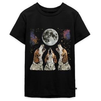 Brittany Spaniel Chien Lune Hurlante - T-shirt Premium bio Ado - noir - Devant - AI Model Teenager Male light (155cm)