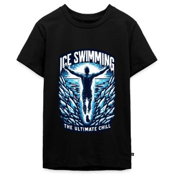 bathing - baths design for swimming in winter - Teenager Premium Organic T-Shirt - black - Front - AI Model Teenager Male light (155cm)