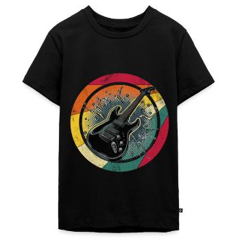 Chitarra elettrica - Maglietta ecologica premium da ragazzi - nero - Fronte - AI Model Teenager Male light (155cm)