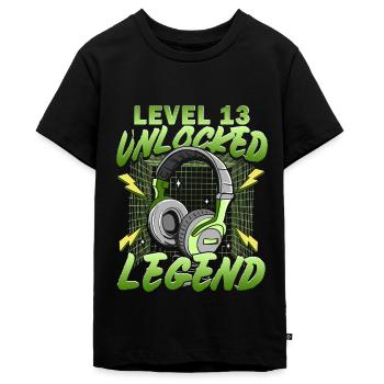 13. Geburtstag Gamer 13 Jahre - Teenager Premium Bio T-Shirt - Schwarz - Vorne - AI Model Teenager Male light (155cm)