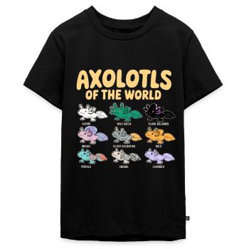 Axolotls Der Welt Süßer Anime Salamander - Teenager Premium Bio T-Shirt - Schwarz - Vorne - AI Model Teenager Male light (155cm)