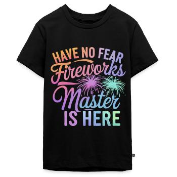 Pyrotechniker Feuerwerk Pyrotechnik - Teenager Premium Bio T-Shirt - Schwarz - Vorne - AI Model Teenager Male light (155cm)