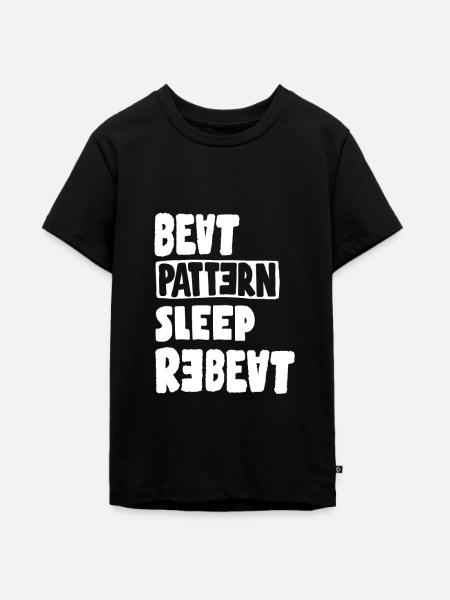 Beat Sleep Rebeat - Teenager Premium Bio T-Shirt - Schwarz