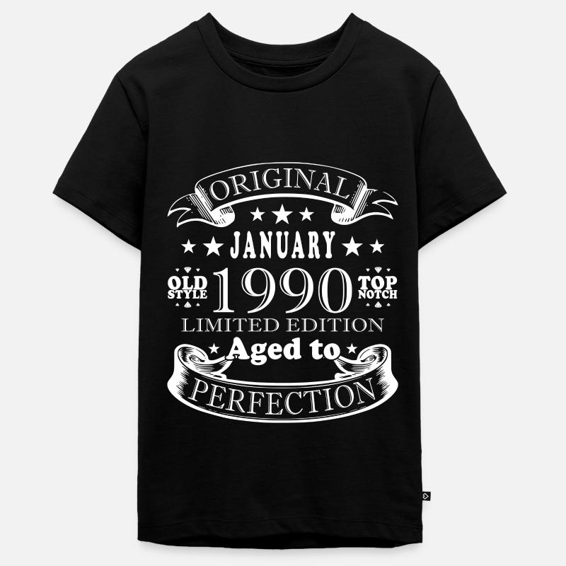 Janvier 1990 Anniversaire Janvier 1990 Janvier - T-shirt Premium bio Ado - noir