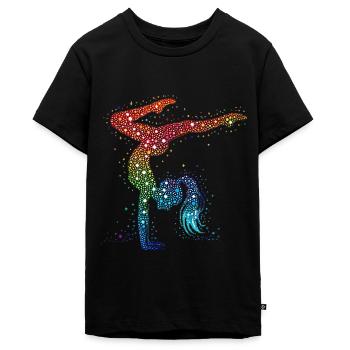 Gymnastique Gymnaste Gymnaste acrobatique - T-shirt Premium bio Ado - noir - Devant - AI Model Teenager Male light (155cm)