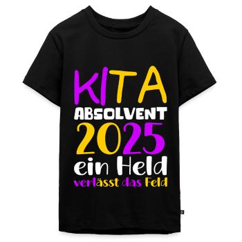 Abschied Kindergarten 2025 Geschenk Mädchen Jungen - Teenager Premium Bio T-Shirt - Schwarz - Vorne - AI Model Teenager Male light (155cm)