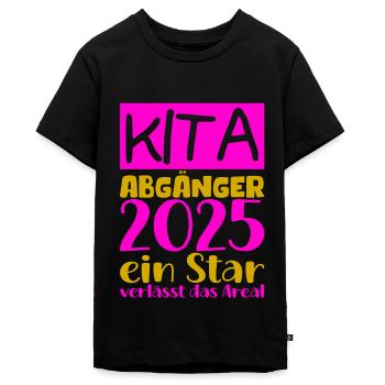 Abschied Kindergarten 2025 Geschenk Mädchen Jungen - Teenager Premium Bio T-Shirt - Schwarz - Vorne - AI Model Teenager Male light (155cm)