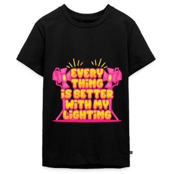 Lighting Technician Lighting Technician - Teenager Premium Organic T-Shirt - black - Front - AI Model Teenager Male light (155cm)
