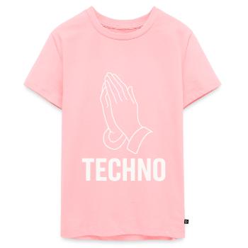Techno Prayer – Priez pour la basse - T-shirt Premium bio Ado - rose - Devant