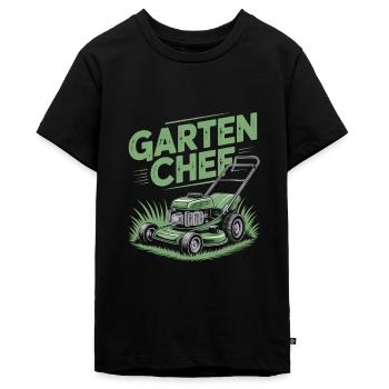 Rasenmähen Garten Chef Gärtner Gartenarbeit - Teenager Premium Bio T-Shirt - Schwarz - Vorne - AI Model Teenager Male light (155cm)