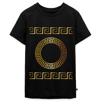 Sparta Grecs Dessins Symboles Tribal Statue - T-shirt Premium bio Ado - noir - Devant - AI Model Teenager Male light (155cm)