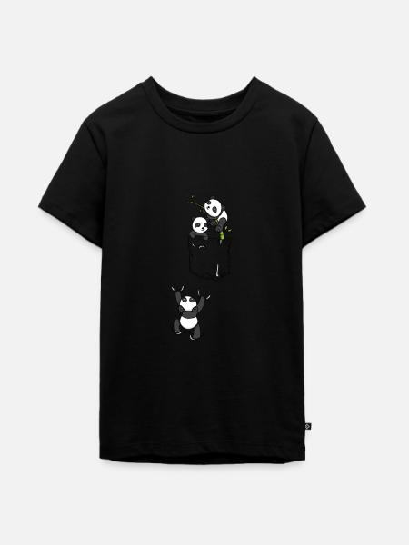 Panda - Teenager Premium Bio T-Shirt - Schwarz