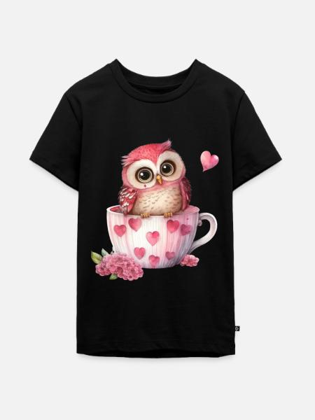 Eule Eulen - Teenager Premium Bio T-Shirt - Schwarz
