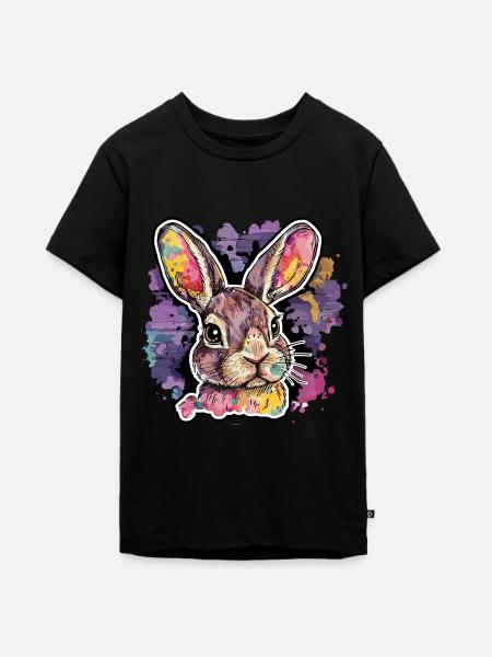 Strahlender Hase - das Kunstwerk - Teenager Premium Bio T-Shirt - Schwarz