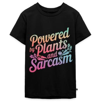Vegetarian Vegan Veggie Vegetarian - Teenager Premium Organic T-Shirt - black - Front - AI Model Teenager Male light (155cm)