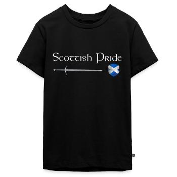 Fierté écossaise - T-shirt Premium bio Ado - noir - Devant - AI Model Teenager Male light (155cm)