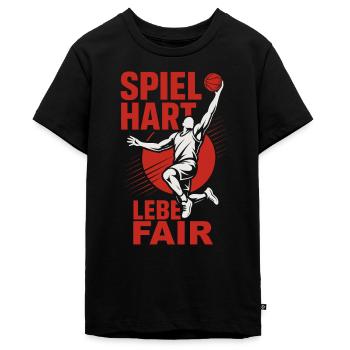 Basket, Spel, Hårt, Live, Rättvis, Motivation, Sport - Ekologisk premium-T-shirt tonåring - svart - Fram - AI Model Teenager Male light (155cm)