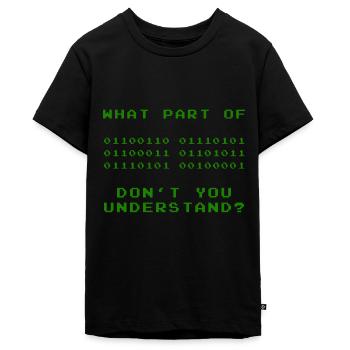 WHAT PART DON'T YOU UNDERSTAND? - Teenager Premium Bio T-Shirt - Schwarz - Vorne - AI Model Teenager Male light (155cm)