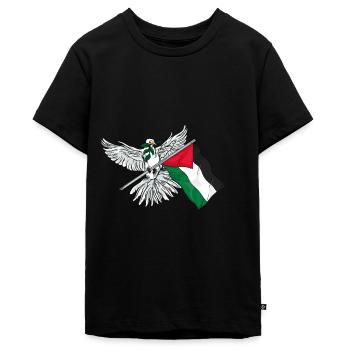 Palestine - T-shirt Premium bio Ado - noir - Devant - AI Model Teenager Male light (155cm)