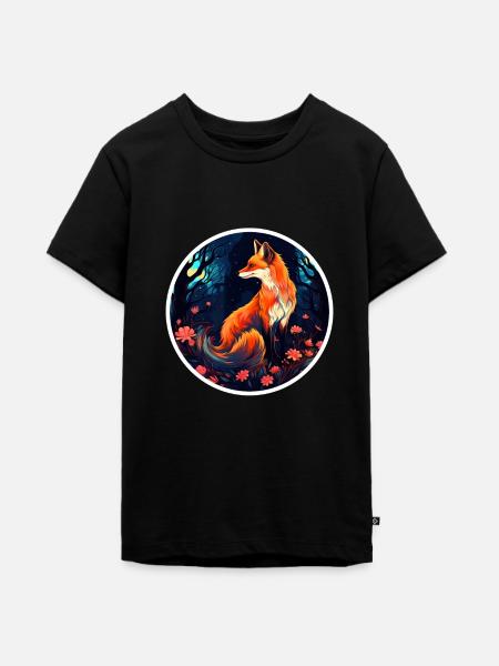 Rudeltiere Fuchs Füchse Waldbewohner Waldtier - Teenager Premium Bio T-Shirt - Schwarz