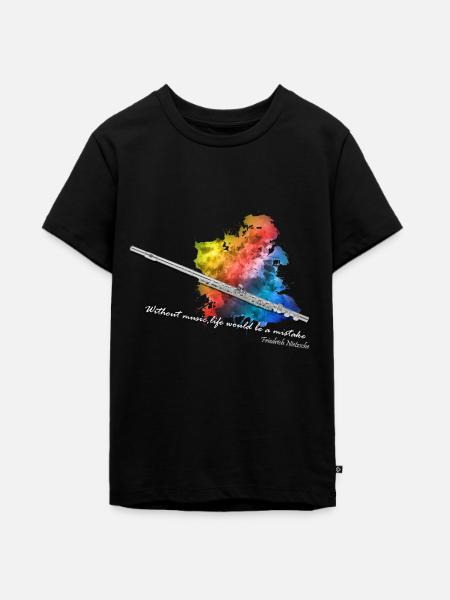 querflöte - Teenager Premium Bio T-Shirt - Schwarz