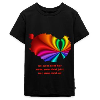 wer wenn nicht wir ... Protest, Widerstand, Demon - Teenager Premium Bio T-Shirt - Schwarz - Vorne - AI Model Teenager Male light (155cm)