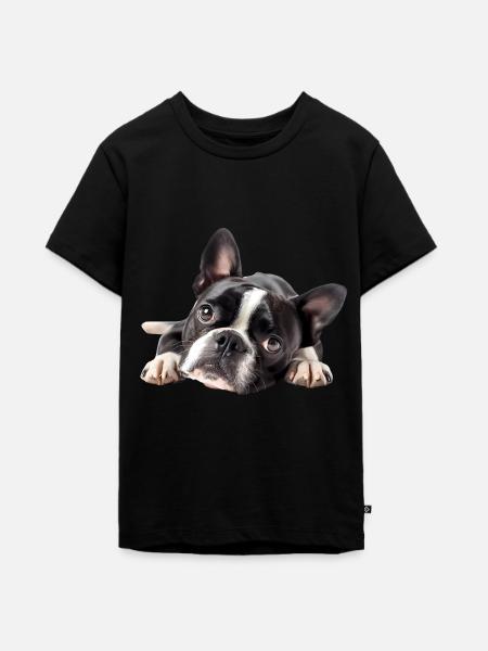 Boston Terrier - Teenager Premium Bio T-Shirt - Schwarz