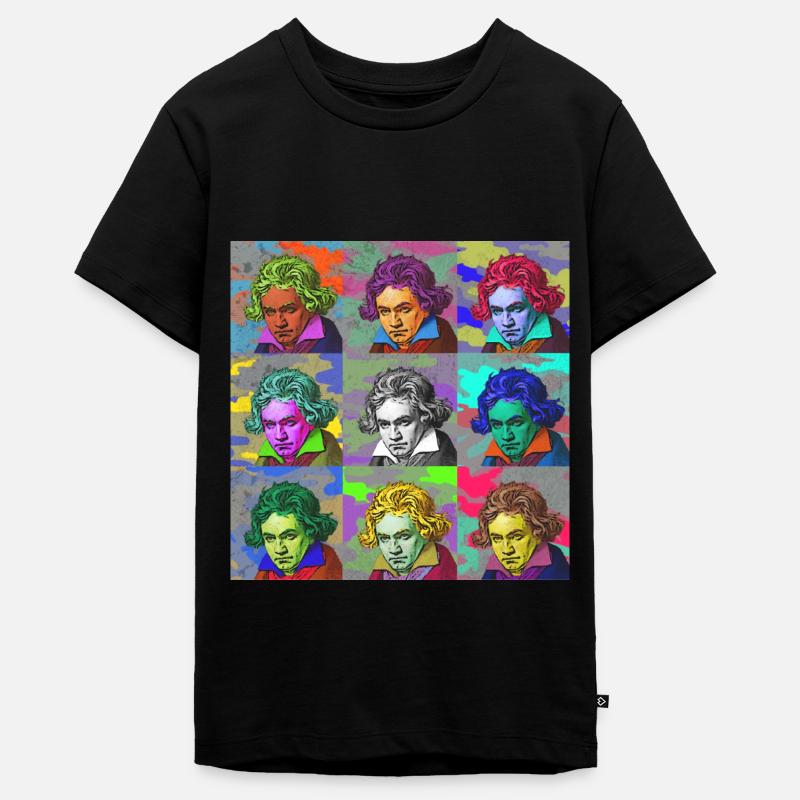 Pop Art Ludwig van Beethoven idée cadeau classique - T-shirt Premium bio Ado - noir