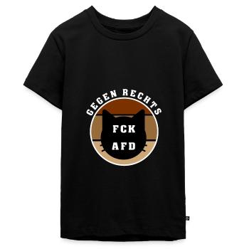 Gegen Rechts Antifa Rassismus Gegen AFD LGBTQIA - Teenager Premium Bio T-Shirt - Schwarz - Vorne - AI Model Teenager Male light (155cm)