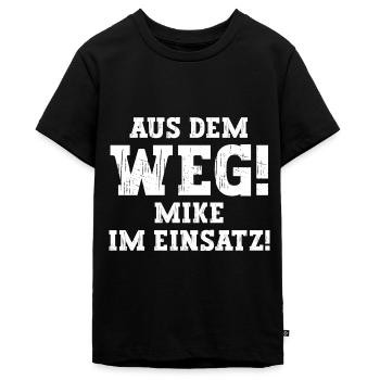 Mike Lustiger Spruch Vorname Name Mike - Teenager Premium Bio T-Shirt - Schwarz - Vorne - AI Model Teenager Male light (155cm)