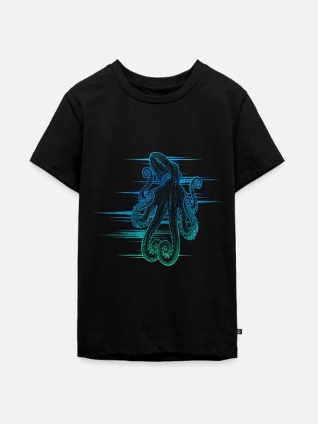Oktopus - Teenager Premium Bio T-Shirt - Schwarz