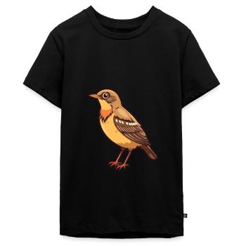 Grive dessin animé Kawaii Illustration à l’aquarelle - T-shirt Premium bio Ado - noir - Devant - AI Model Teenager Male light (155cm)