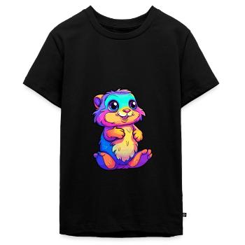 Gopher Kleurrijke Aquarel Cartoon Kawaii Dier - Tieners Premium Bio T-shirt - zwart - Voor - AI Model Teenager Male light (155cm)