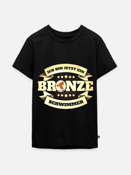 Schwimmer Schwimmprüfung Bronze Geschenk - Teenager Premium Bio T-Shirt - Schwarz