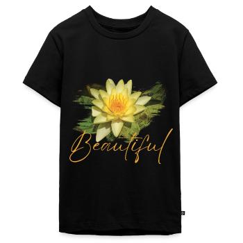 Fleur Beautiful Minerva - T-shirt Premium bio Ado - noir - Devant - AI Model Teenager Male light (155cm)