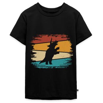 Dino Dinosaurier Triceratops - Teenager Premium Bio T-Shirt - Schwarz - Vorne - AI Model Teenager Male light (155cm)