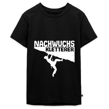 Nachwuchs Kletterer Klettern für Kinder Jungen - Teenager Premium Bio T-Shirt - Schwarz - Vorne - AI Model Teenager Male light (155cm)
