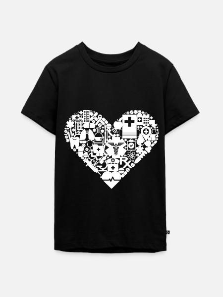 Sanitäter Rettungsdienst Herz - Teenager Premium Bio T-Shirt - Schwarz