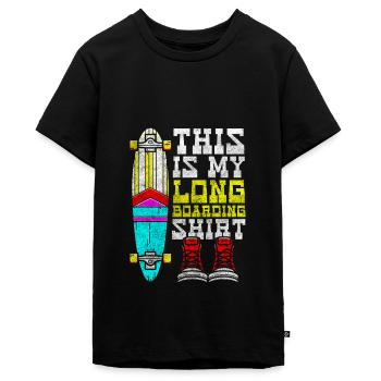 Skater Mountain Board - Teenager Premium Organic T-Shirt - black - Front - AI Model Teenager Male light (155cm)