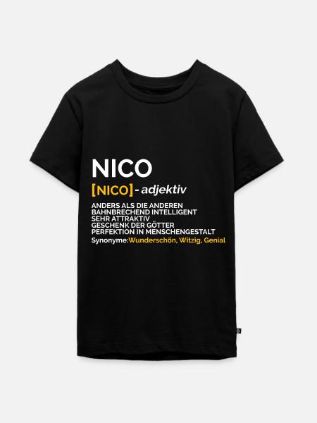 Nico - Teenager Premium Bio T-Shirt - Schwarz